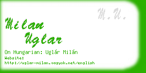 milan uglar business card